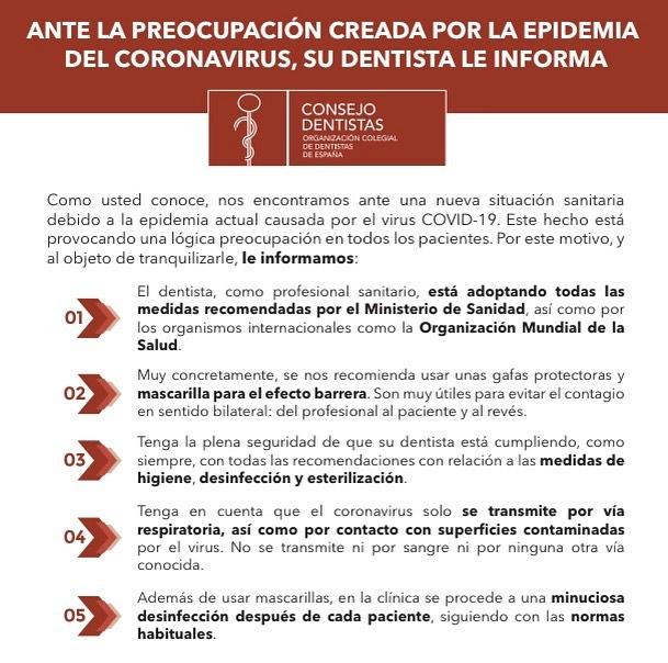 Comunicat Col·legi dentistes Covid19